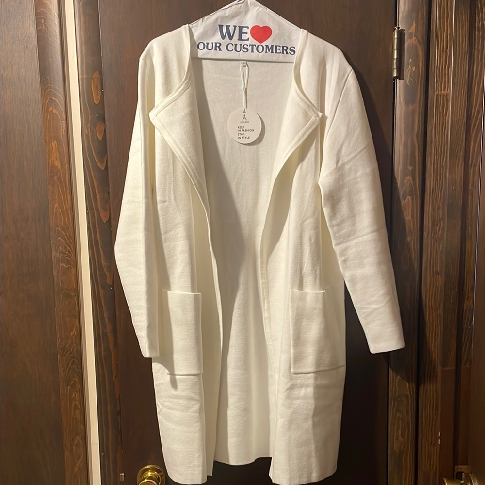 Long White Cardigan-NWT!
